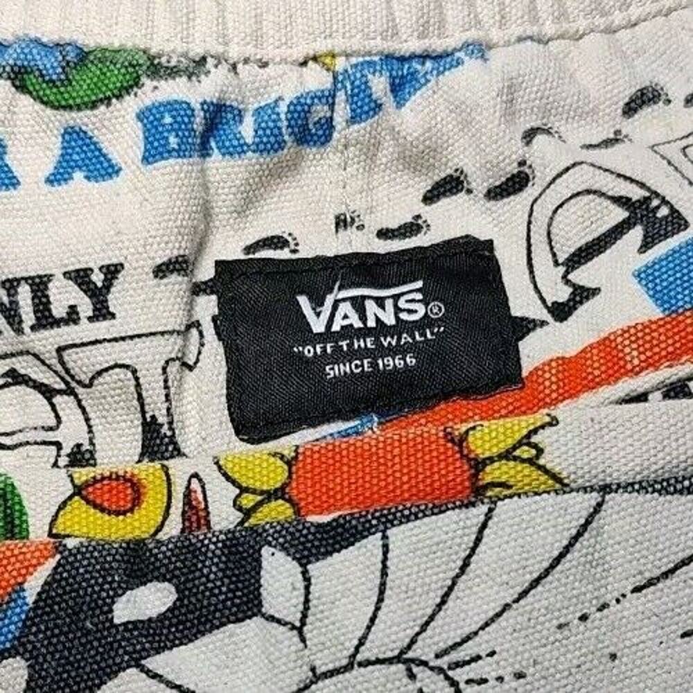 Men's Vans Eco Positivity Graphic Print Skate Beige Shorts Elastic - Small - Picture 8 of 9